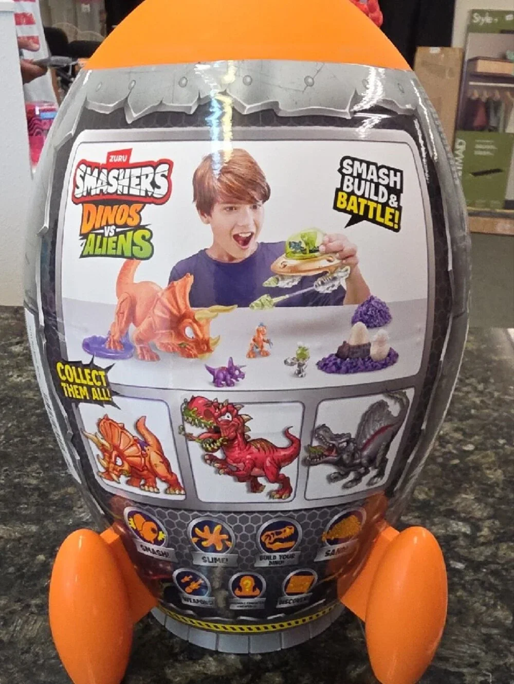 Zuru | Toys | Zuru Smashers Dinos Vs Aliens Surprise Egg Orange Playset ...